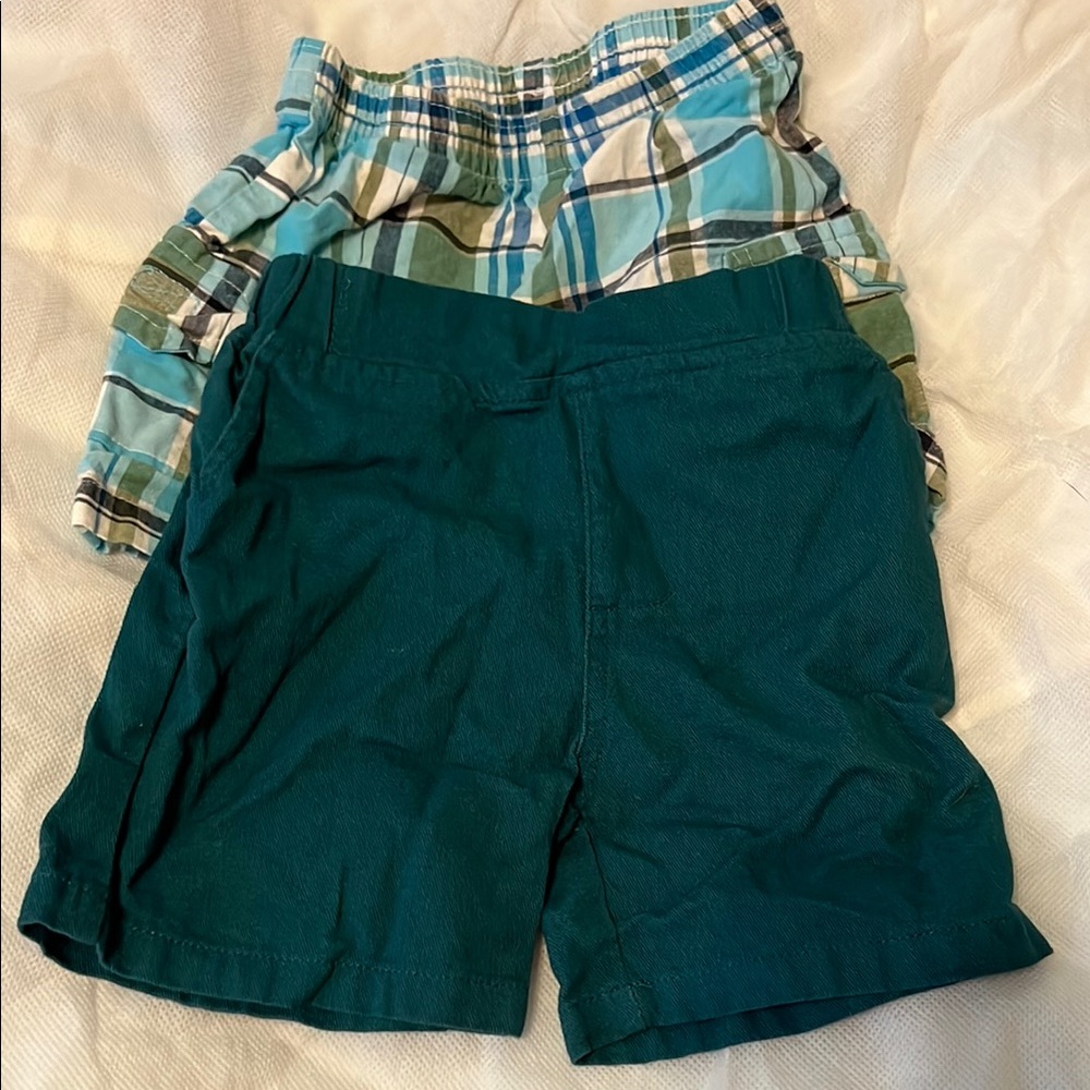 Teal and Plaid Kids Shorts Set
